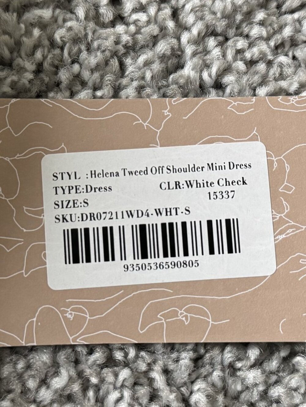 NWT Meshki Helena Tweed Off Shoulder Mini Dress Size S - Picture 7 of 7